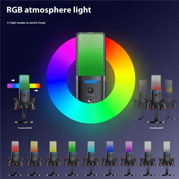 Microfono per gioco con riduzione del rumore RGB a doppia modalità wireless/cablato Yanmai X3W, X3W
