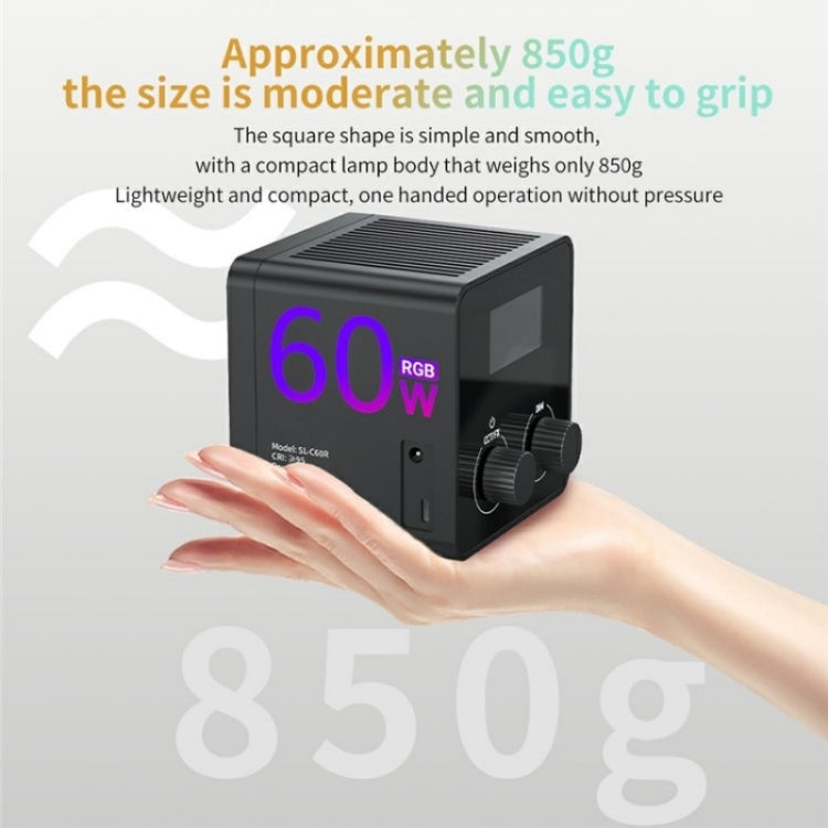 Lampada da palco RGB C60R 60W Luce di riempimento COB per video e fotografia professionale, EU Plug, US Plug, UK Plug