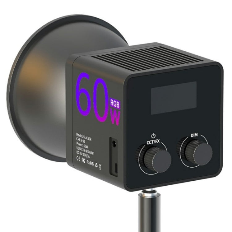 C60R 60W RGB Stage Lamp Professional Video Photography COB Fill Light con 8 batterie, US Plug, UK Plug, EU Plug