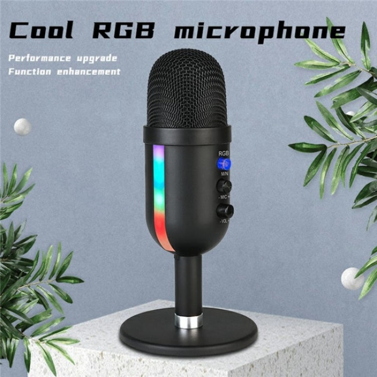 Microfono a condensatore cardioide da tavolo professionale MU2000 con luce RGB, MU2000