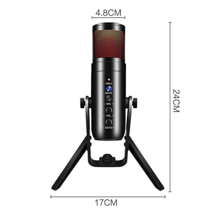 Microfono a condensatore per giochi E-Sports MU900 Max RGB Light con supporto da tavolo, MU900 Max