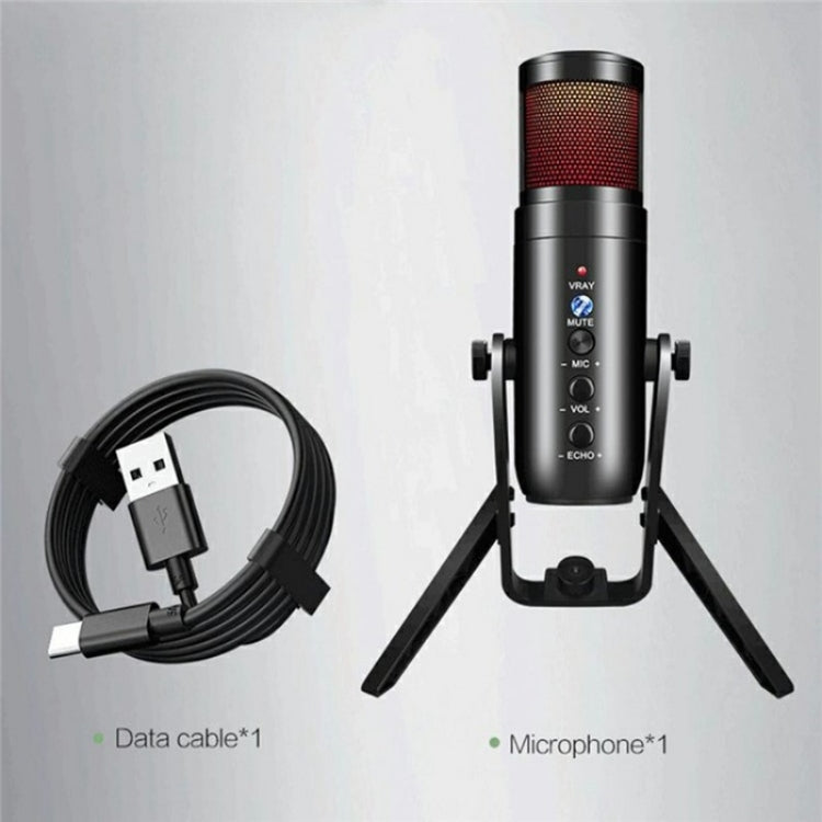 Microfono a condensatore per giochi E-Sports MU900 Max RGB Light con supporto da tavolo, MU900 Max