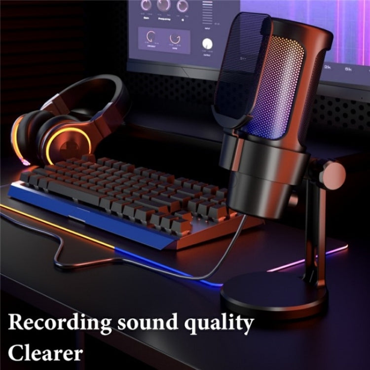 Microfono a condensatore da tavolo professionale M8 con luce RGB, M8