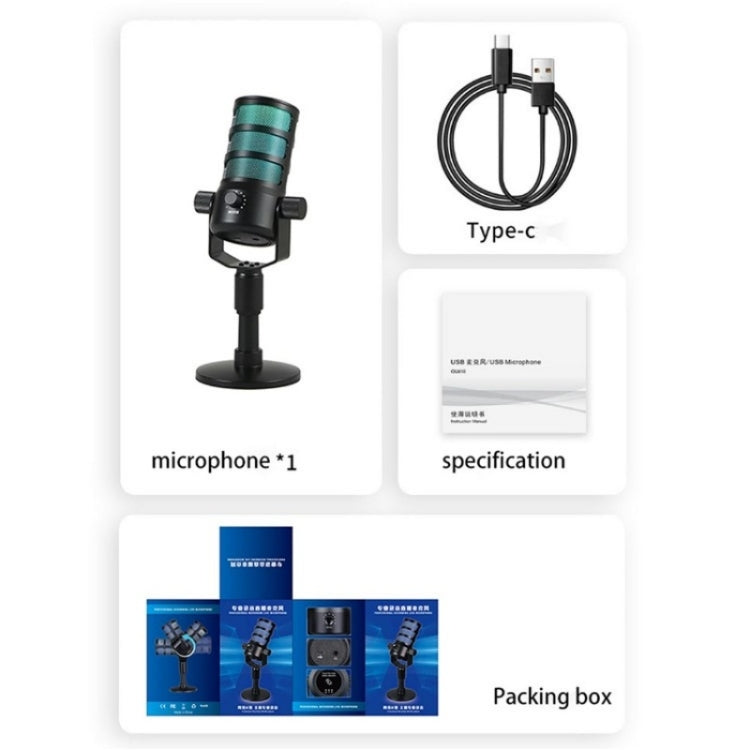 Microfono per riduzione del rumore da tavolo per giochi in streaming live RGB PDO, PDO