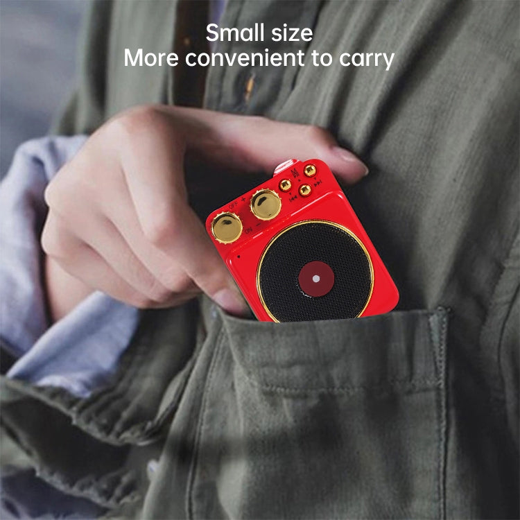 Retro altoparlante creativo Bluetooth fonografo suono Bluetooth telefono cellulare mini altoparlante portatile, Red