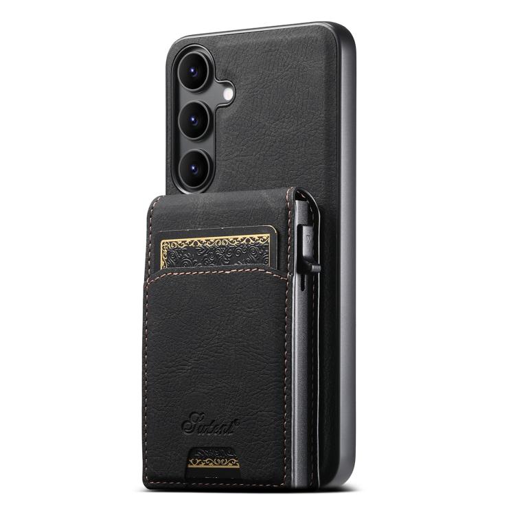 Custodia per telefono posteriore rimovibile MagSafe 2 in 1 con texture Litchi H19 di Suteni, For Samsung Galaxy S26+ 5G, For Samsung Galaxy S26 Ultra 5G, For Samsung Galaxy S25 5G, For Samsung Galaxy S25+ 5G, For Samsung Galaxy S25 Ultra 5G