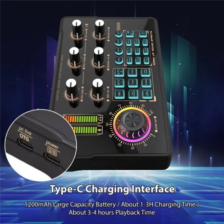 V80 per telefono cellulare computer portatile live streaming karaoke scheda audio mixer, V80
