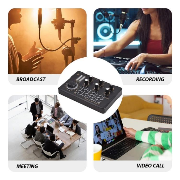 V80 per telefono cellulare computer portatile live streaming karaoke scheda audio mixer, V80