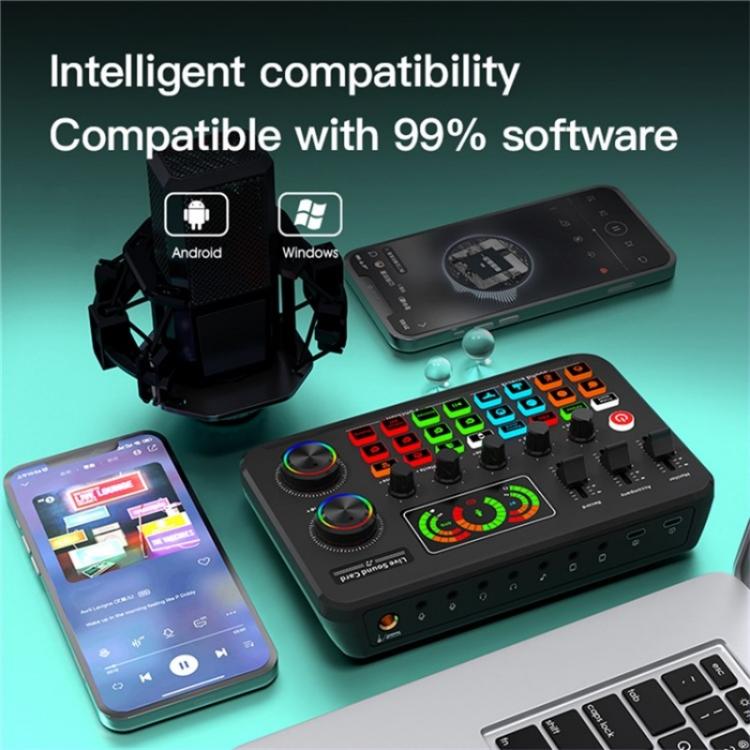 F996 Max Live Streaming / Gaming / Canto Mixer audio Scheda audio microfono USB, F996 Max