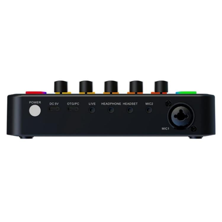 F9 48V Live Streaming Scheda audio Mixer audio Potenza Cambia voce con luce RGB