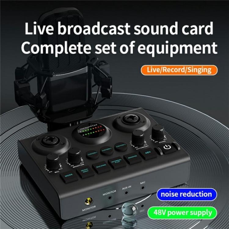 F10 48V Live Streaming Scheda audio Mixer audio Mixer Phantom Power, F10