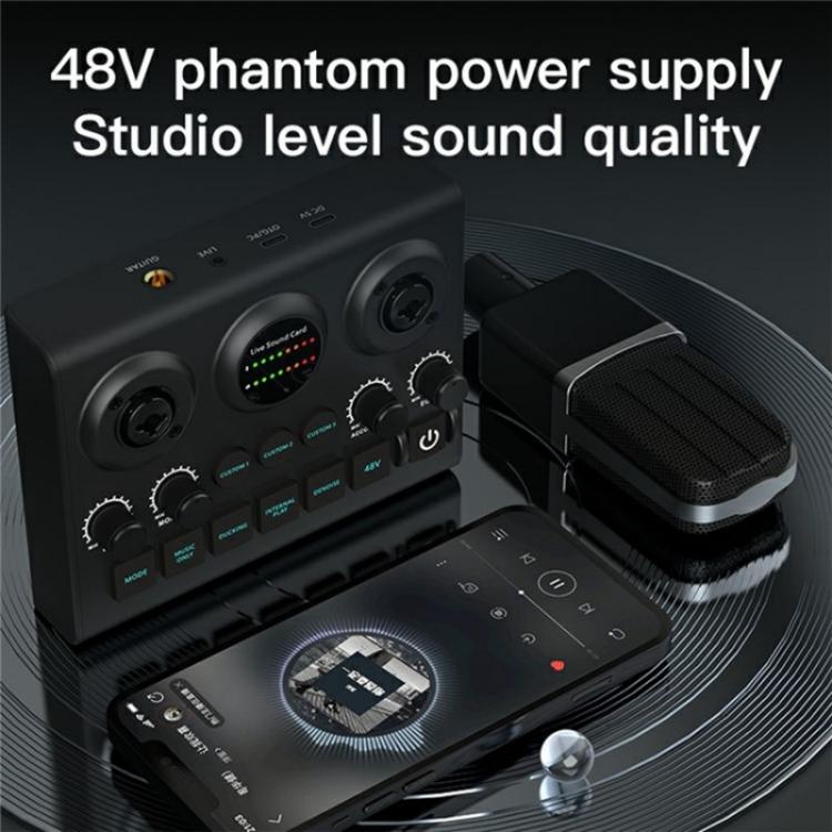 F10 48V Live Streaming Scheda audio Mixer audio Mixer Phantom Power, F10
