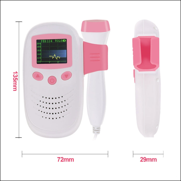 RZ-100S9 LED Doppler fetale ad ultrasuoni Rilevatore di battito cardiaco per bambini Monitor Digitale prenatale Stetoscopio Doppler fetale tascabile, RZ-100S9