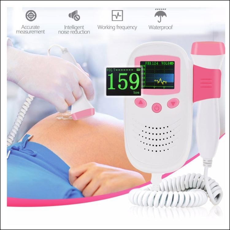 RZ-100S9 LED Doppler fetale ad ultrasuoni Rilevatore di battito cardiaco per bambini Monitor Digitale prenatale Stetoscopio Doppler fetale tascabile, RZ-100S9