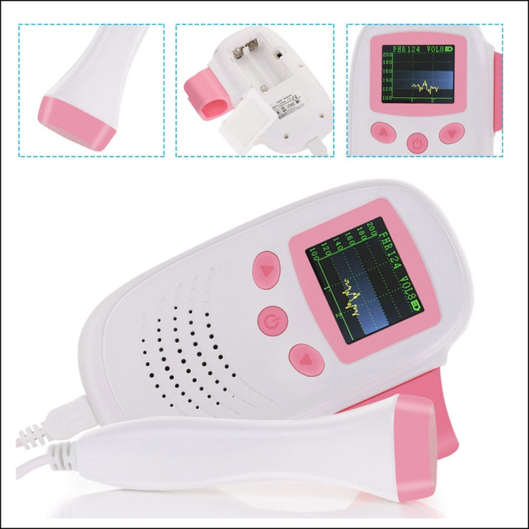 RZ-100S9 LED Doppler fetale ad ultrasuoni Rilevatore di battito cardiaco per bambini Monitor Digitale prenatale Stetoscopio Doppler fetale tascabile, RZ-100S9