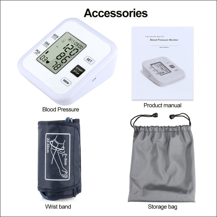 RZ205 Misuratore di pressione arteriosa Digitale automatico per la parte superiore del braccio Battimento cardiaco Monitor di pulsazioni Tonometro Sfigmomanometro per apparecchiature mediche