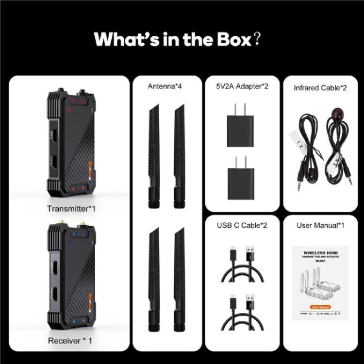 BOVBOX 081 Trasmettitore e ricevitore video HD 1080P con portata 400 m Utilizza l'extender HDMI wireless, US Plug, UK Plug, EU Plug, AU Plug
