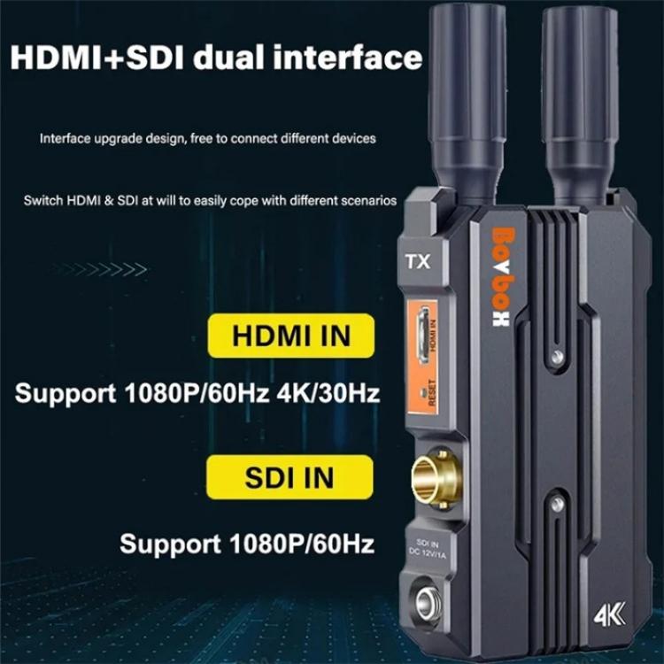 BOVBOX 098 per fotocamere DSLR 4K HD Wireless Extender SDI HDMI Doppia interfaccia Video Monitor, US Plug, UK Plug, EU Plug, AU Plug