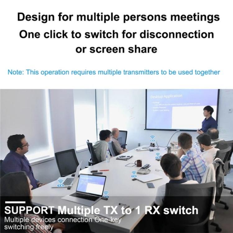 BOVBOX 091-HD Conferenza Uso 100M Wireless WiFi HDMI Extender Video Trasmettitore Ricevitore, US Plug, UK Plug, EU Plug, AU Plug