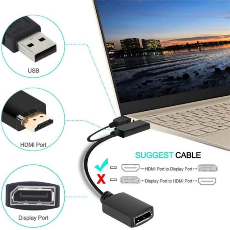 Convertitore HD1 HDMI 2.0b maschio a DP 1.4 femmina 4K 60Hz Cavo adattatore HDMI a DisplayPort
