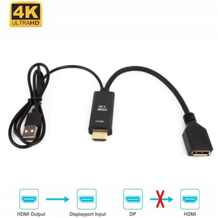 Convertitore HD1 HDMI 2.0b maschio a DP 1.4 femmina 4K 60Hz Cavo adattatore HDMI a DisplayPort