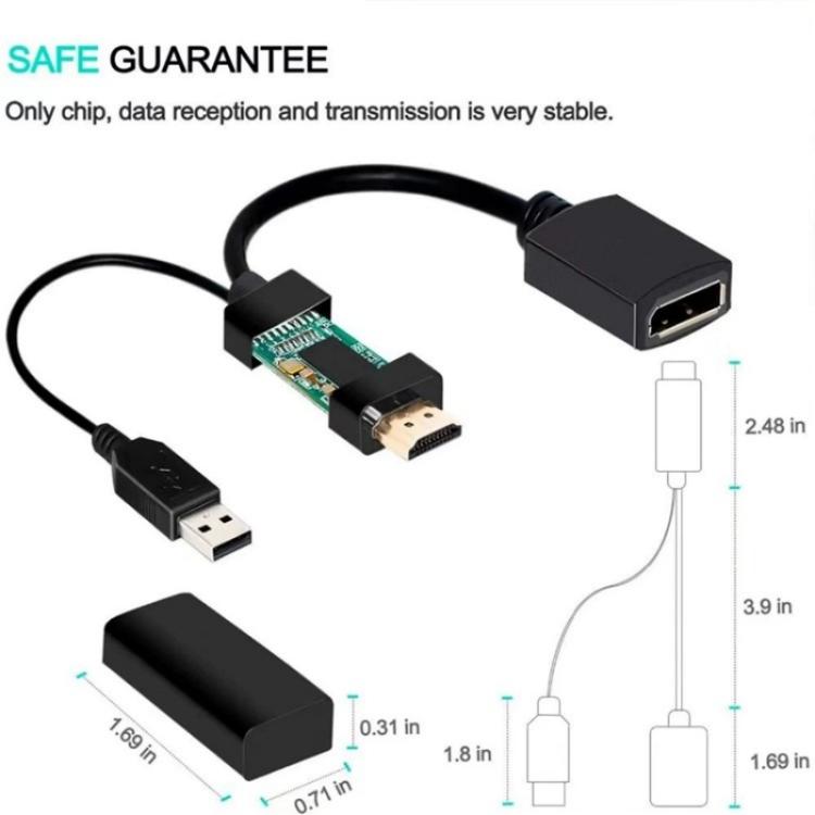 Convertitore HD1 HDMI 2.0b maschio a DP 1.4 femmina 4K 60Hz Cavo adattatore HDMI a DisplayPort