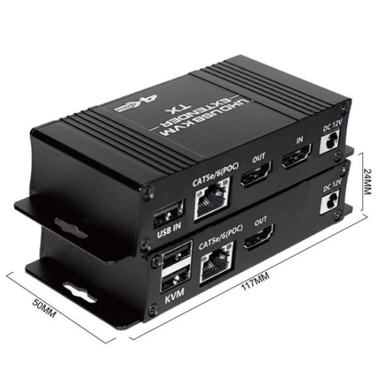 D5-1 / D6-1 80m Cat6 / 5e Network Cable Extender Computer Control HDMI KVM Extender, US Plug, EU Plug