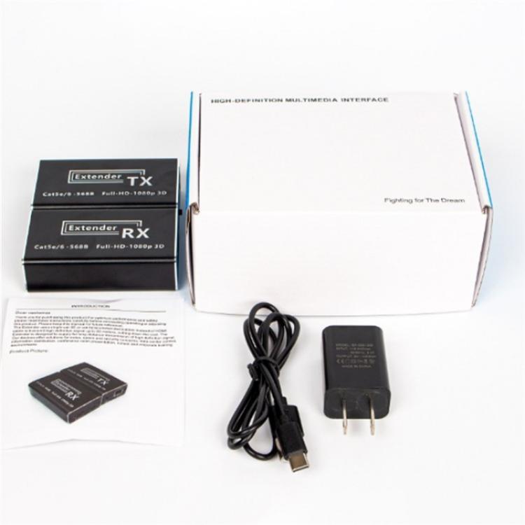 D1-1 / D2-1 Network Cable HD Video Signal Transmitter 50m Extender HDMI to RJ45 Extender, US Plug, EU Plug