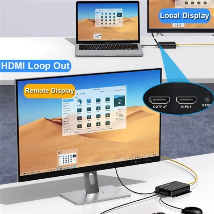 D15 / D16 Dual Fiber LC Interface KVM Fiber Optic Extender HDMI Fiber Optic Extender, US Plug, EU Plug