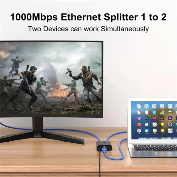 HW7 2.5G / 5G Gigabit Ethernet Bidirectional Switcher 2 In 1 Out RJ45 Network Switch, HW7