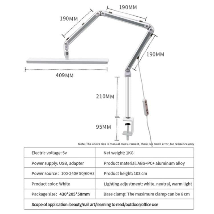 S001 Foldable Eyelash Extension LED Light Clip On Beauty Salon Tattoo Lamp, US Plug, UK Plug, EU Plug, AU Plug