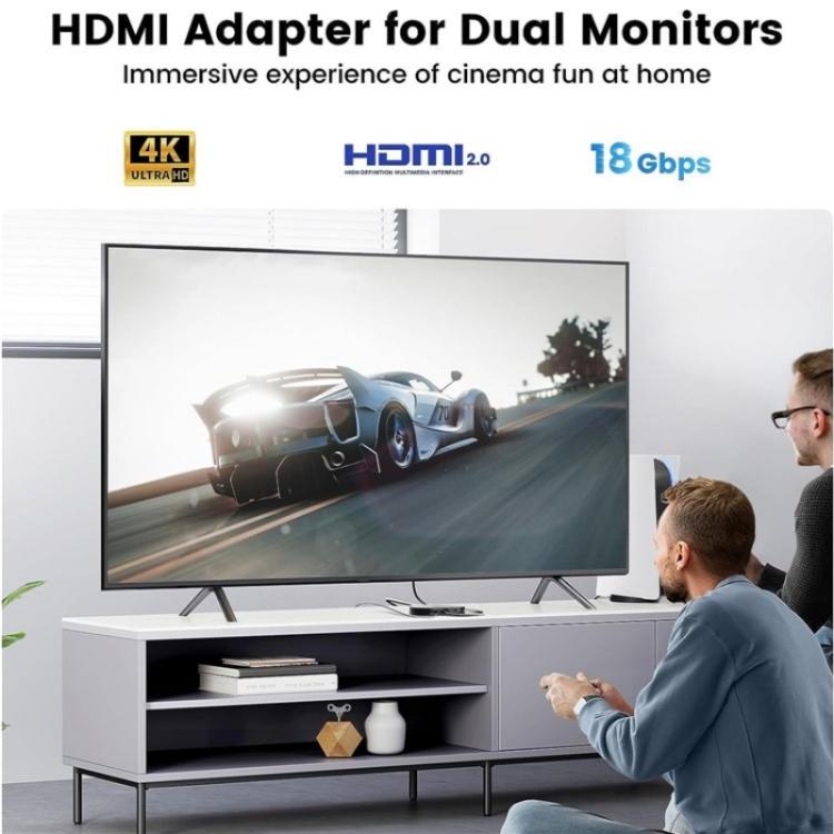 F12A For Dual Monitors HDMI 2.0 Splitter 1x2 4K 30Hz 1080P 3D HDCP2.2 HDMI Adapter, US Plug, EU Plug