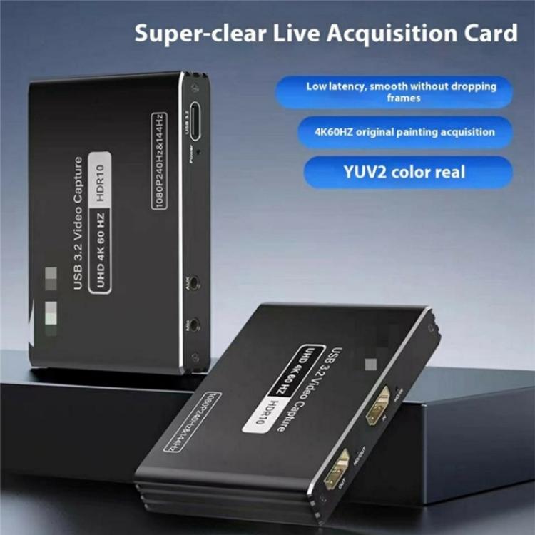 C10 With Mic Input / Audio Output 4K HDMI Video Capture Card Live Streaming USB 3.1 Adapter, C10