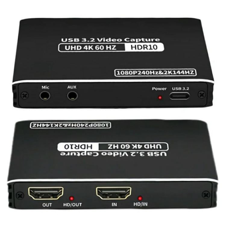 C10 With Mic Input / Audio Output 4K HDMI Video Capture Card Live Streaming USB 3.1 Adapter, C10