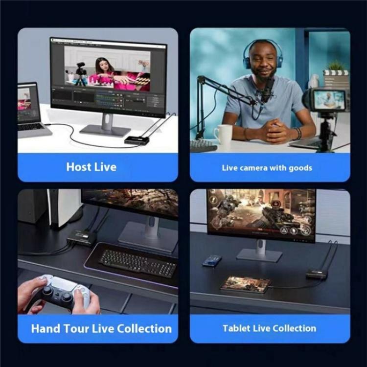 C10 With Mic Input / Audio Output 4K HDMI Video Capture Card Live Streaming USB 3.1 Adapter, C10