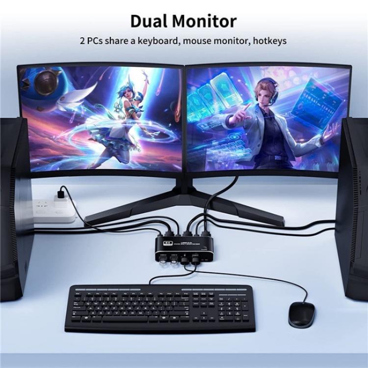 K4 Laptop Game Console 8K Ultra HD USB 3.0 KVM 2x1 Switcher 2 In 1 Out HDMI 2.1 Converter, K4
