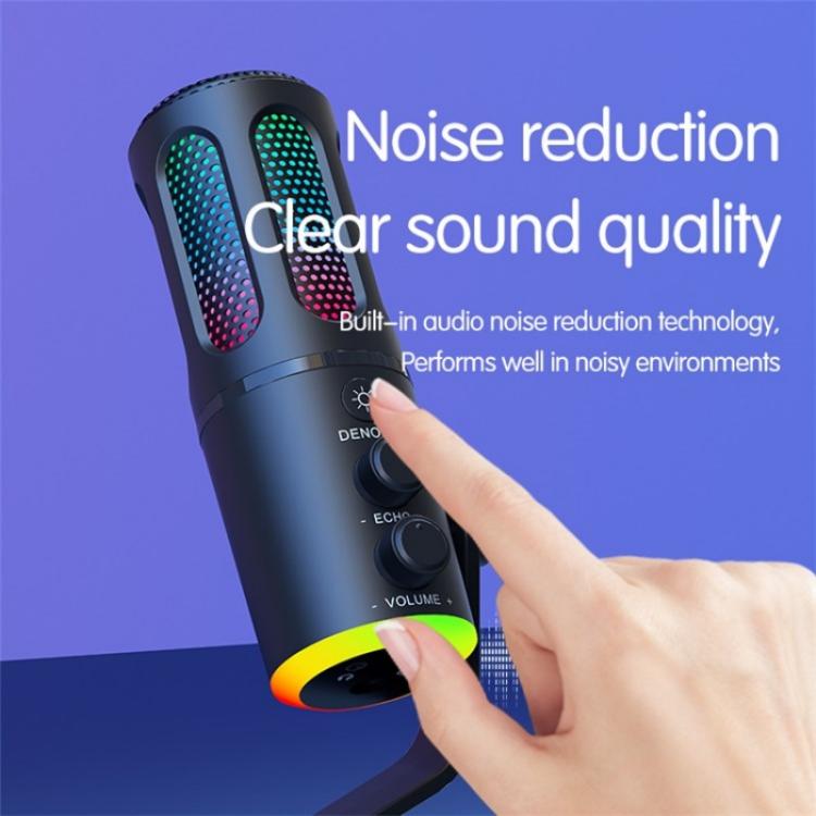 SU8 RGB Light Noise Reduction Desktop Microphone for Live Streaming / Recording / Gaming, SU8