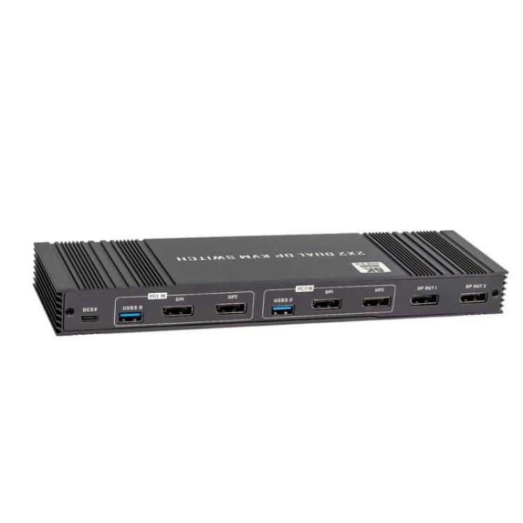 K10-2 For 2 Computers/Monitors USB 3.0 Dual DP Output 8K 60Hz 2x2 Version 2.1 KVM Switcher, US Plug, EU Plug