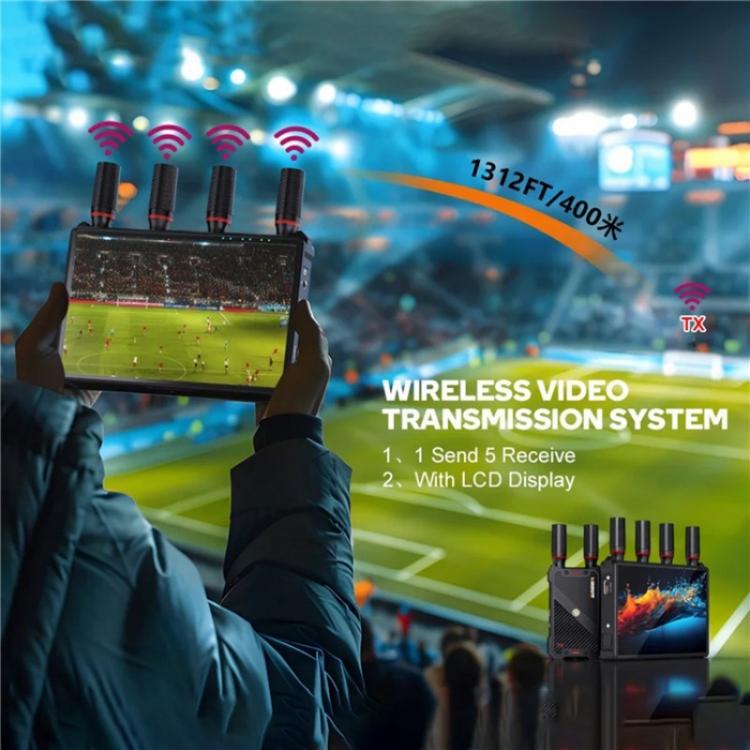 VRRIIS 083P Wth Screen Support 1TX to 5RX 400m Wireless HDMI Transmitter Receiver, US Plug, UK Plug, EU Plug, AU Plug