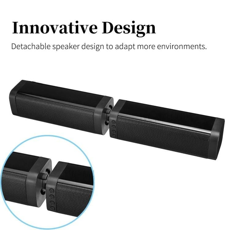 Soundbar wireless domestica per TV BKS-33 5.0, supporto TF, rimovibile e giuntato, effetto stereo 3D