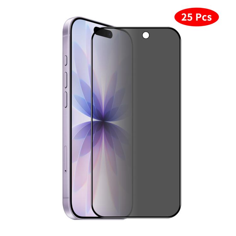 Pellicola protettiva in vetro temperato con stampa effetto seta, copertura completa, per la privacy, JUNSUNMAY, 25 pezzi., For iPhone 17 Pro Max, For iPhone 17 Pro, For iPhone 17, For iPhone Air, For iPhone 16 Pro Max, For iPhone 16 Pro