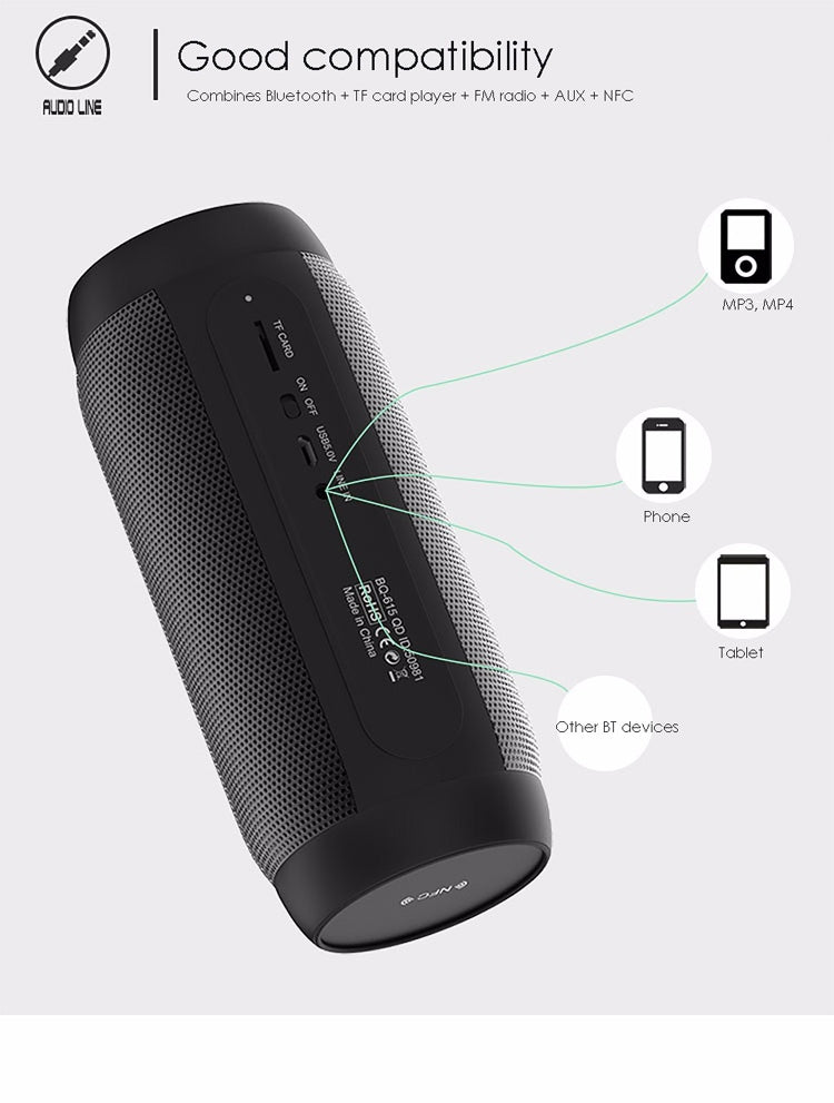 Altoparlante stereo HiFi wireless LED colorato BQ615 PRO, combina Bluetooth + lettore di schede TF + radio FM + AUX + NFC, BQ615 PRO