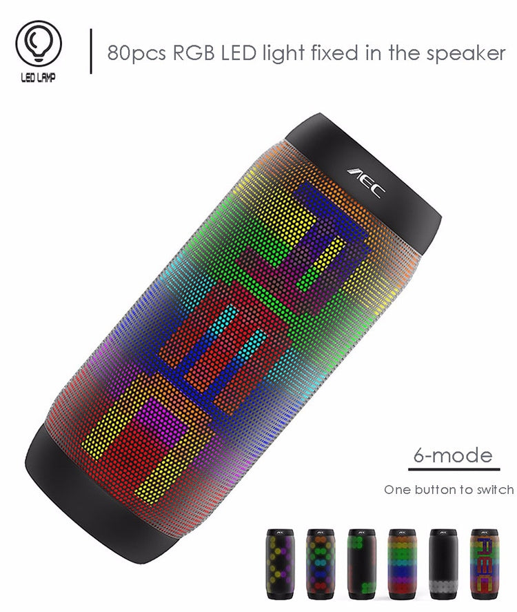 Altoparlante stereo HiFi wireless LED colorato BQ615 PRO, combina Bluetooth + lettore di schede TF + radio FM + AUX + NFC, BQ615 PRO