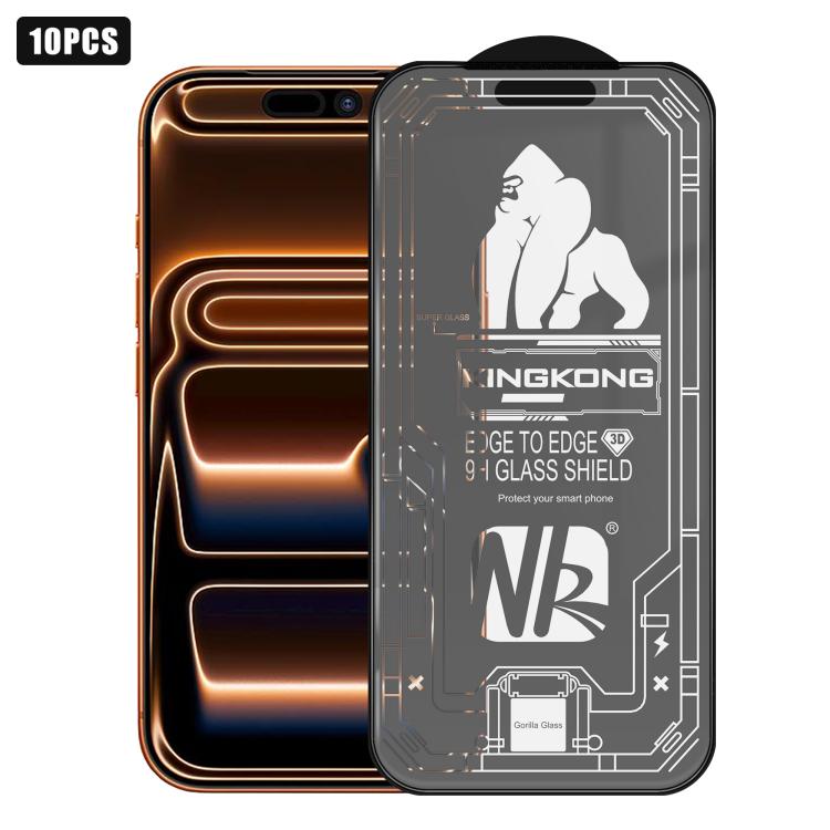 10 pezzi Pellicola in vetro temperato HD satinata 3D con bordo ad arco grande, galvanizzata, antideflagrante e antigraffio, per schermo intero., For iPhone 17 Pro Max, For iPhone 17 Pro, For iPhone 17, For iPhone Air, For iPhone 16 Pro Max