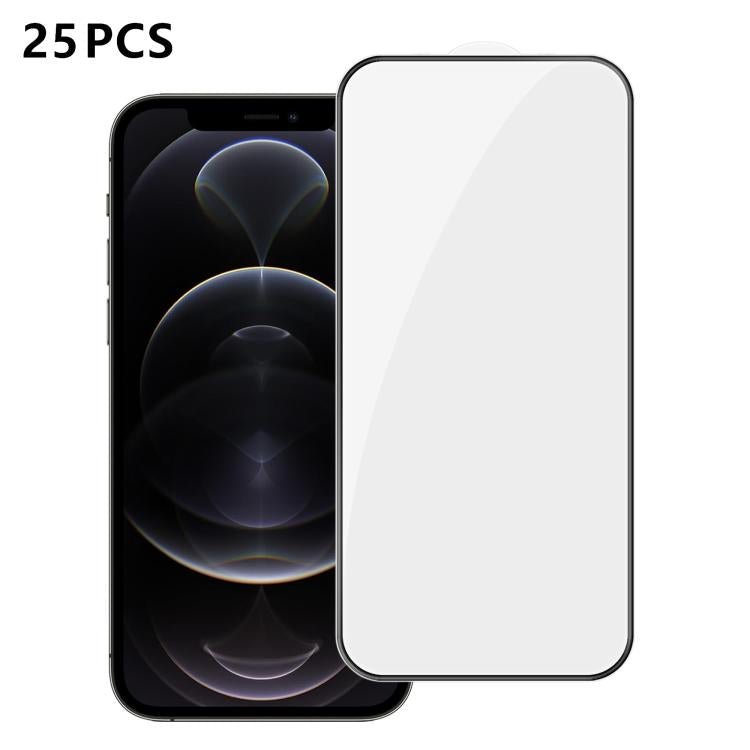 25 pezzi Pellicola in vetro temperato HD serigrafata ad alta densità di alluminio con copertura completa e anti-impronta, For iPhone 11 Pro Max, For iPhone 11, For iPhone 11 Pro, For iPhone XS, For iPhone XR, For iPhone XS Max, For iPhone X