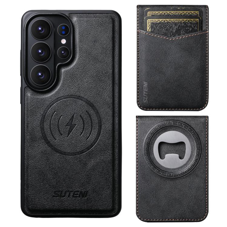 Custodia per telefono Suteni G5S5 2 in 1 con apribottiglie magnetico rimovibile, porta carte e retro in pelle bovina., For Samsung Galaxy S26 Ultra 5G, For Samsung Galaxy S25 Ultra 5G, For Samsung Galaxy S24 Ultra 5G, For Samsung Galaxy S23 Ultra 5G