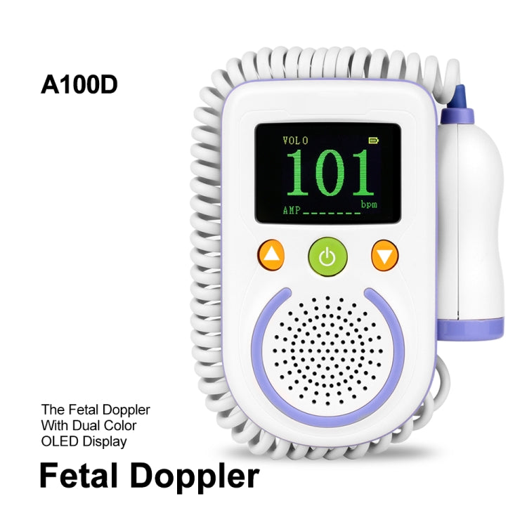 A100D Digitale Doppler Fetale Ad Ultrasuoni Rilevatore di Battito Cardiaco Del Bambino Monitor Stetoscopio Doppler Fetale Tascabile Prenatale Ricaricabile