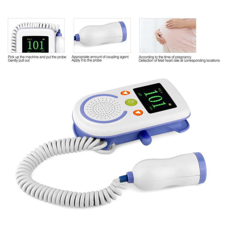 A100D Digitale Doppler Fetale Ad Ultrasuoni Rilevatore di Battito Cardiaco Del Bambino Monitor Stetoscopio Doppler Fetale Tascabile Prenatale Ricaricabile