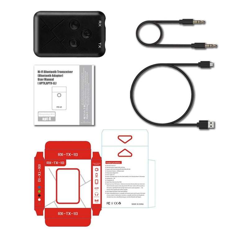 JDEX-TX10 Adattatore per ricevitore e trasmettitore audio Bluetooth 4.2 wireless 2 in 1 da 3,5 mm, JDEX-TX10