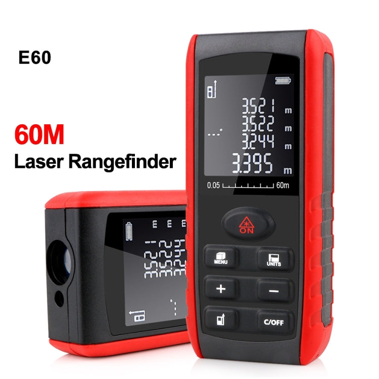 Telemetro laser E60 Misuratore di distanza laser Dispositivo di misurazione Strumenti portatili digitali Portata del modulo Telemetro 60 m, E60